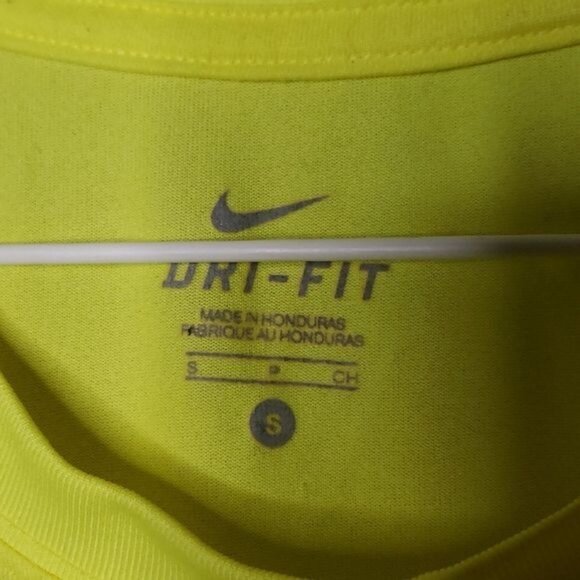 Nike Dri Fit Womens Small Neon Yellow Short Sleeve Athletic Shirt - Picture 3 of 6
